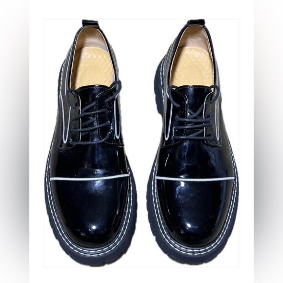 Unisex Black Lace-Up Casual Chuka Shoe with White Contrast Trim M11/W13 main image 5